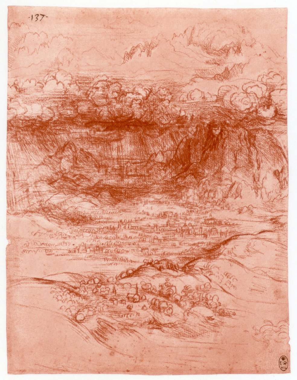 Burza w Alpach, ok. 1503-1505 autorstwa Leonardo da Vinci