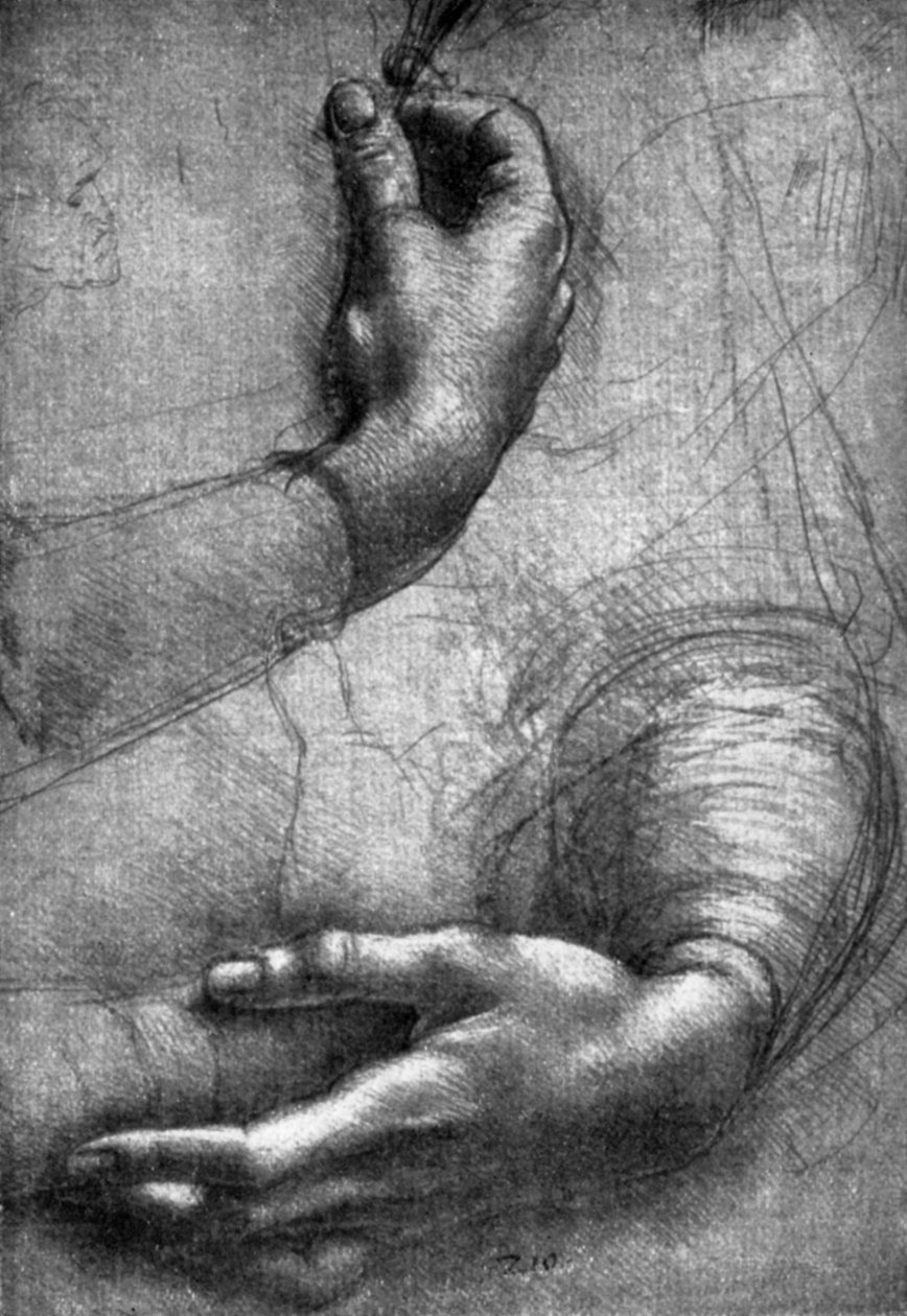 Studium rąk, XV wiek 1930. autorstwa Leonardo da Vinci