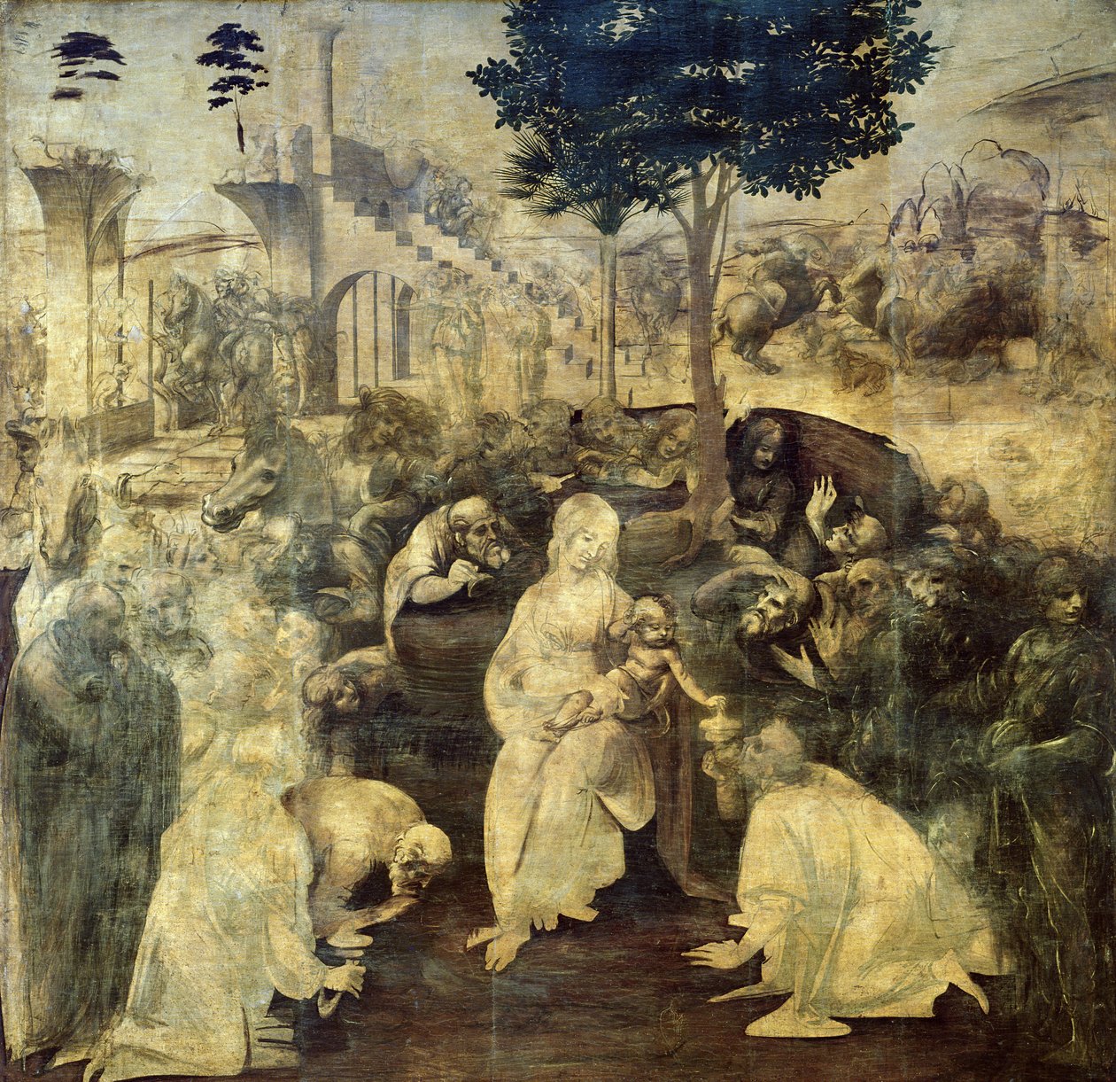 Pokłon Trzech Króli autorstwa Leonardo da Vinci
