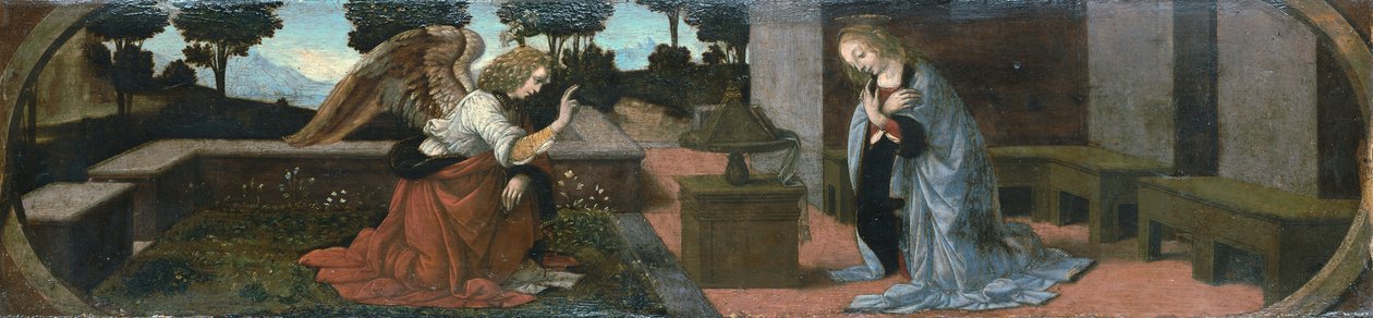 Zwiastowanie, 1478 autorstwa Leonardo da Vinci