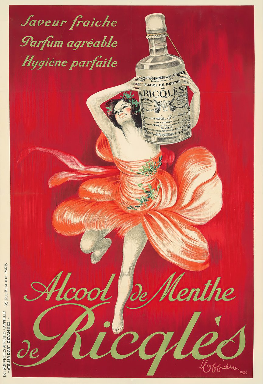 Alkohol miętowy Ricqlès, 1924. autorstwa Leonetto Cappiello