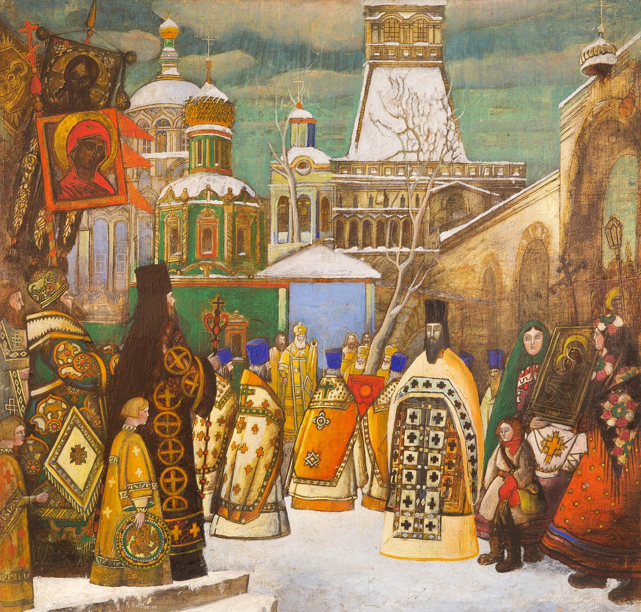 Procesja wielkanocna. autorstwa Leonid Mikhaylovich Brailovsky