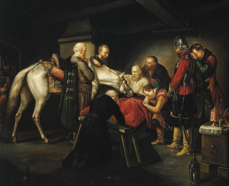 Der Tod des Czarniecki.    The Death of Czarniecki. Polski:  Śmierć Czarnieckiego. autorstwa Leopold Loeffler