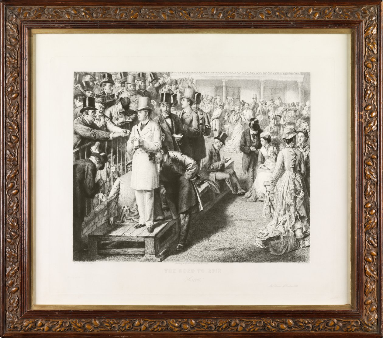 Droga do ruiny: Ascot (akwaforta) autorstwa Leopold Flameng
