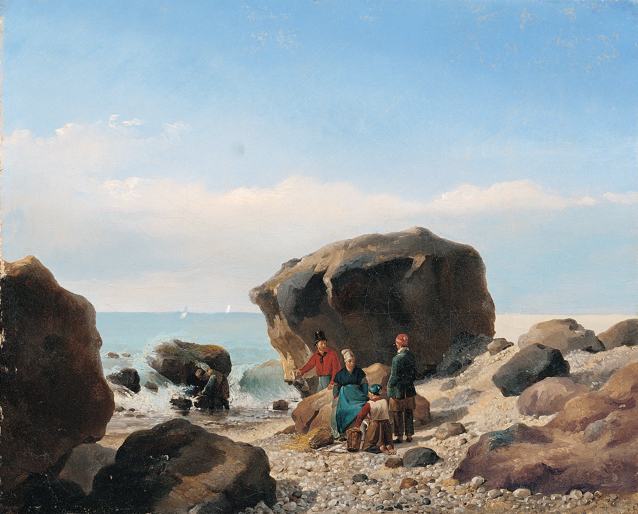 Scena na plaży z postaciami autorstwa Leopold Leprince