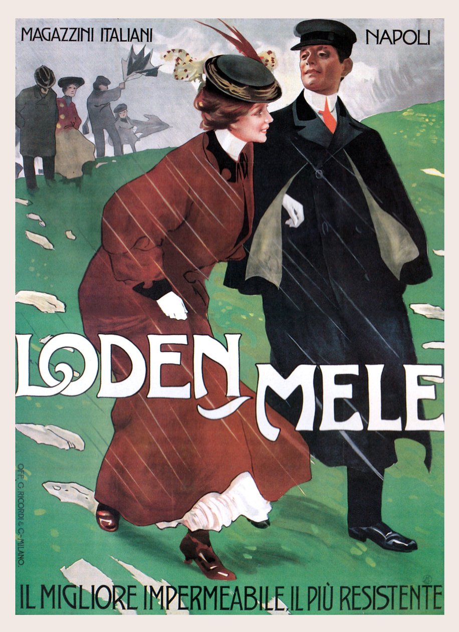 Odzież przeciwdeszczowa z Mele autorstwa Leopoldo Metlicovitz