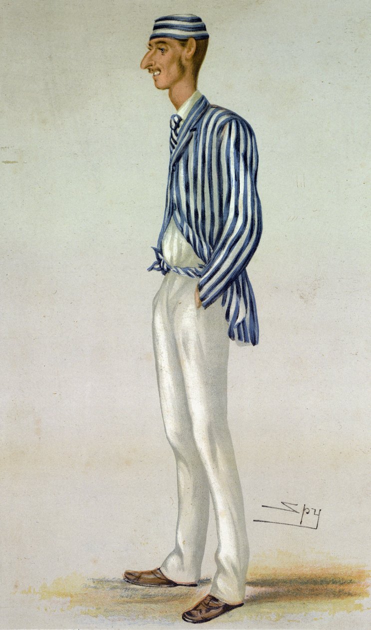 „The Demon Bowler“, iš „Vanity Fair“, 1878 m. liepos 13 d. autorstwa Leslie Matthew Ward