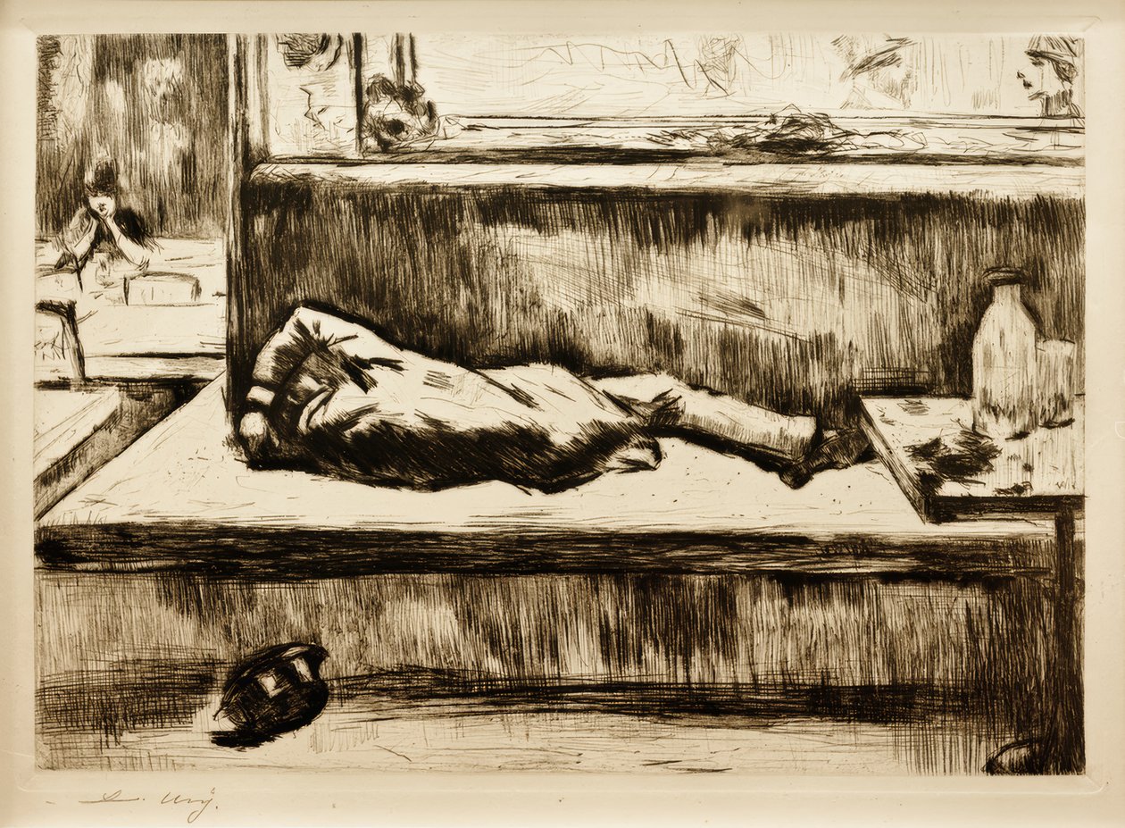 Pijący Absynt, Paryż autorstwa Lesser Ury