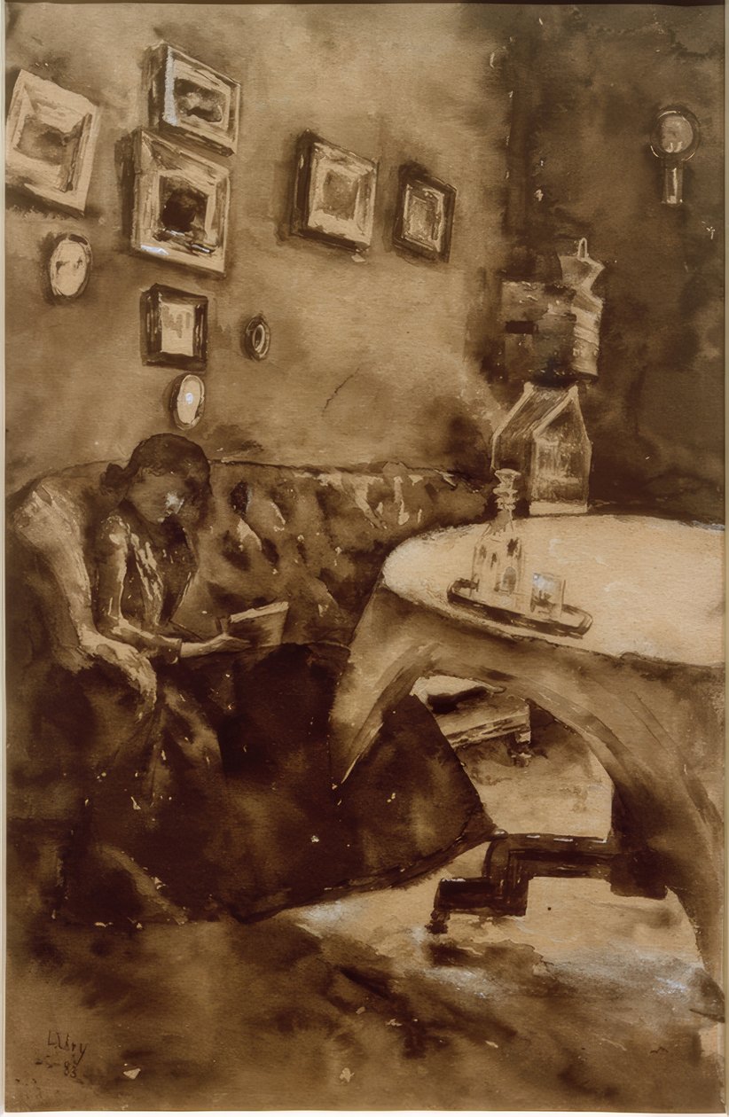 Wnętrze z czytelnią autorstwa Lesser Ury