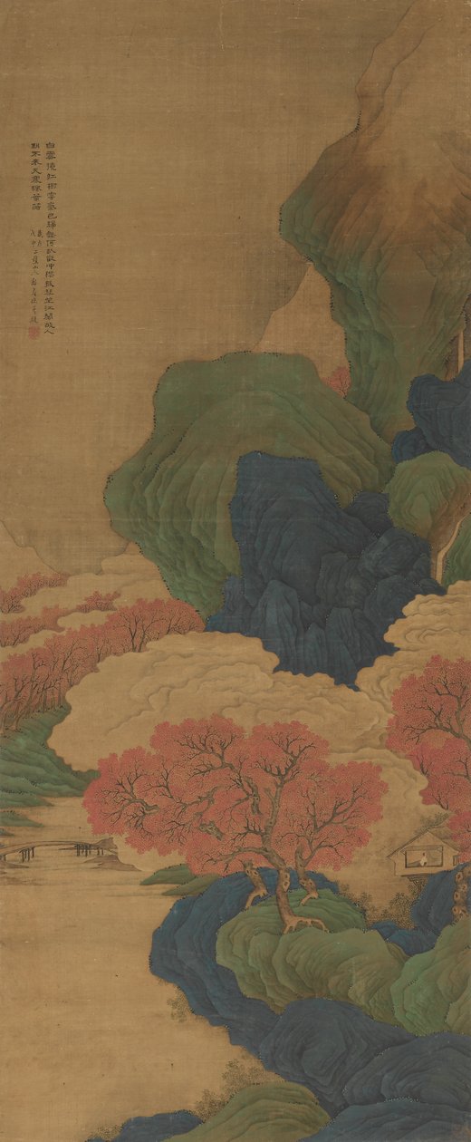 Białe chmury i czerwone drzewa, 1788. autorstwa Li Jian