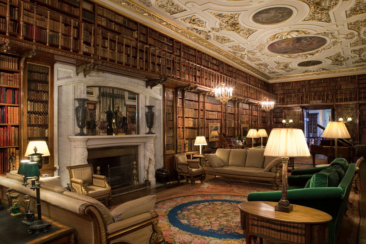 Biblioteka, Chatsworth House, Derbyshire (zdjęcie) autorstwa Unbekannt Unbekannt