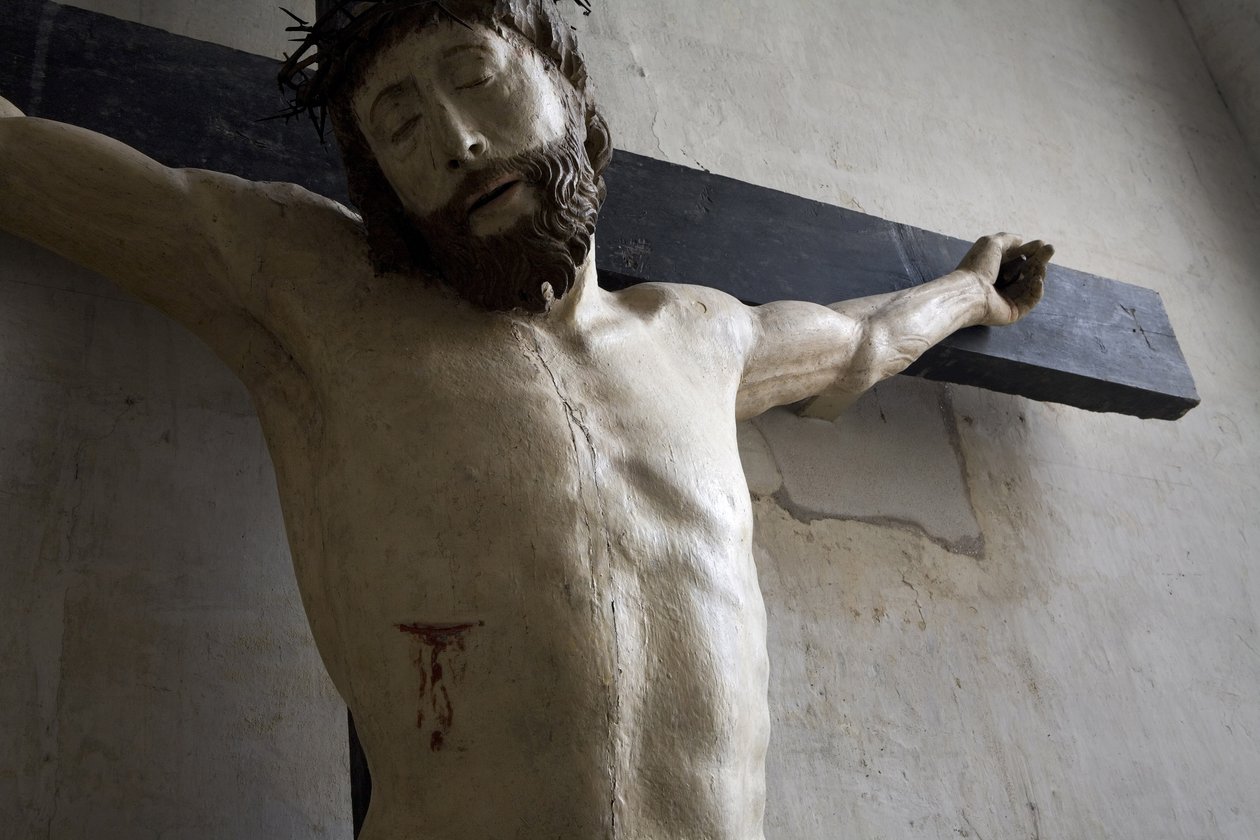 Chrystus na krzyżu detal (drewno malowane) autorstwa Ligier Richier