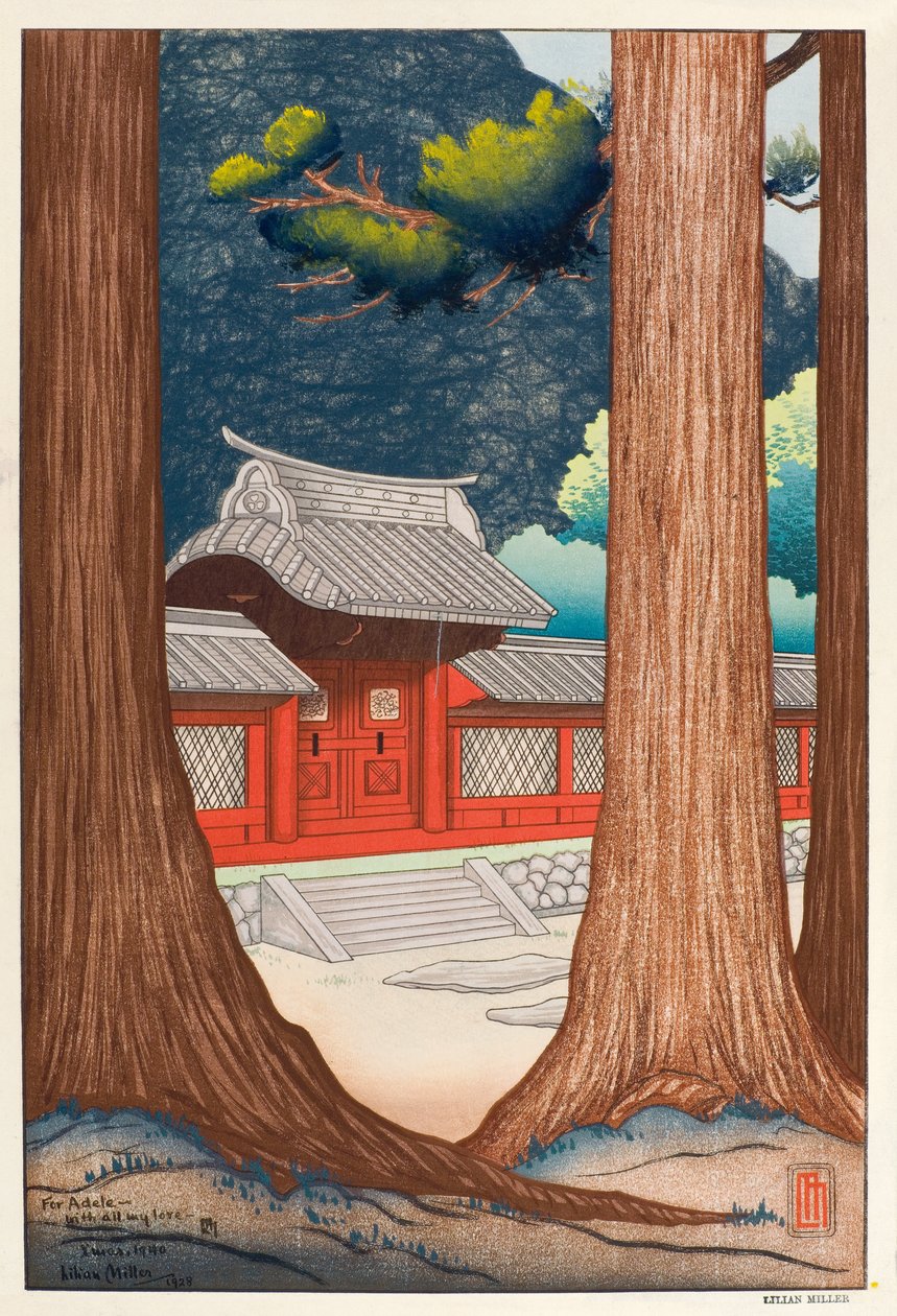 Brama Nikko, 1928 (drewno) autorstwa Lilian May Miller