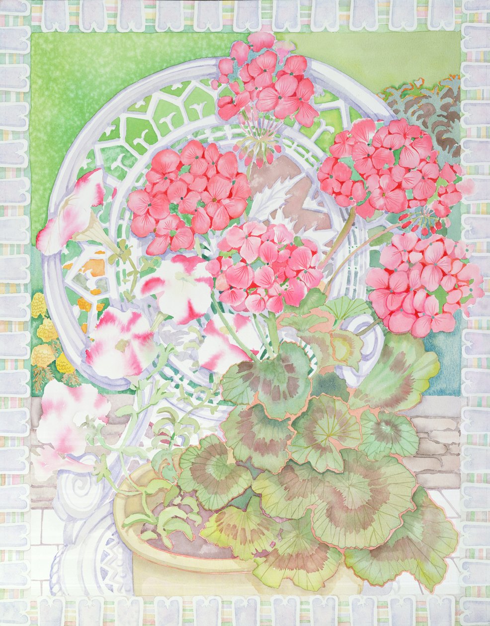 Garnek pelargonii autorstwa Lillian Delevoryas