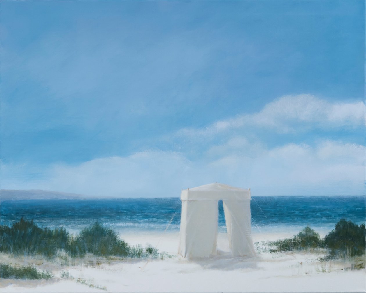 Namiot plażowy, 2012 (akryl na płótnie) autorstwa Lincoln Seligman