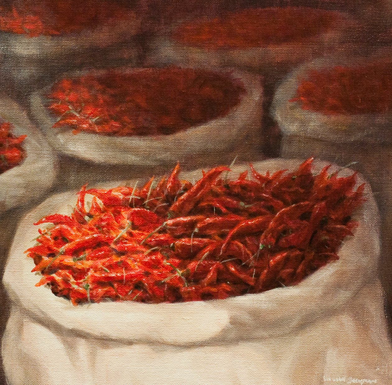 Chillis, 2010 (akryl na płótnie) autorstwa Lincoln Seligman