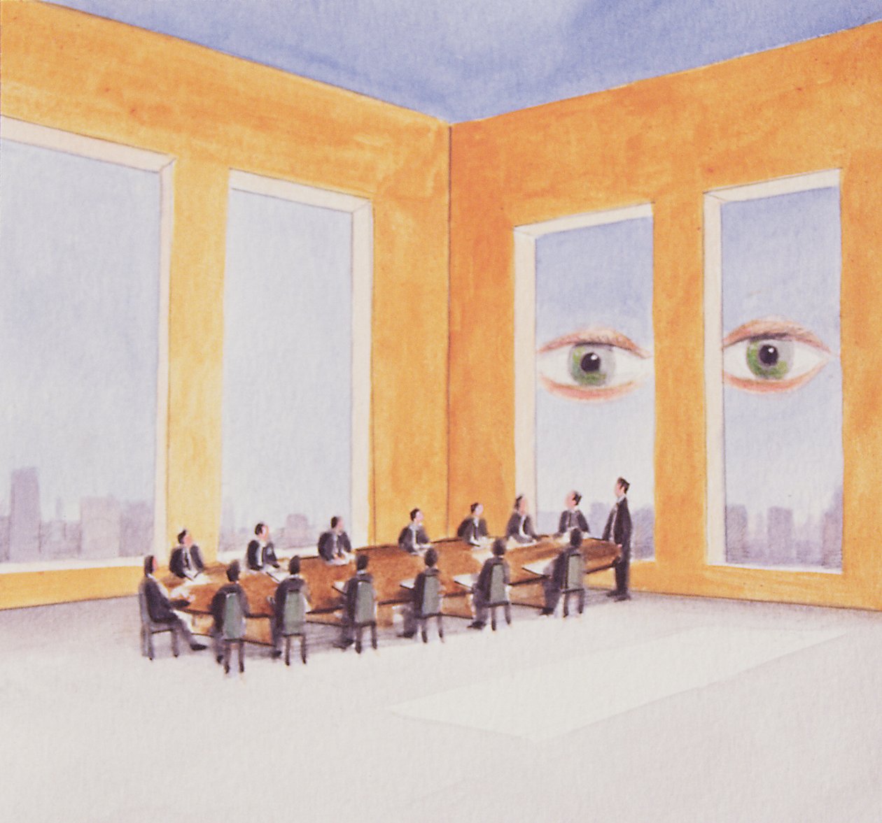 Corporate Governance, 2003 (akryl na papierze) autorstwa Lincoln Seligman