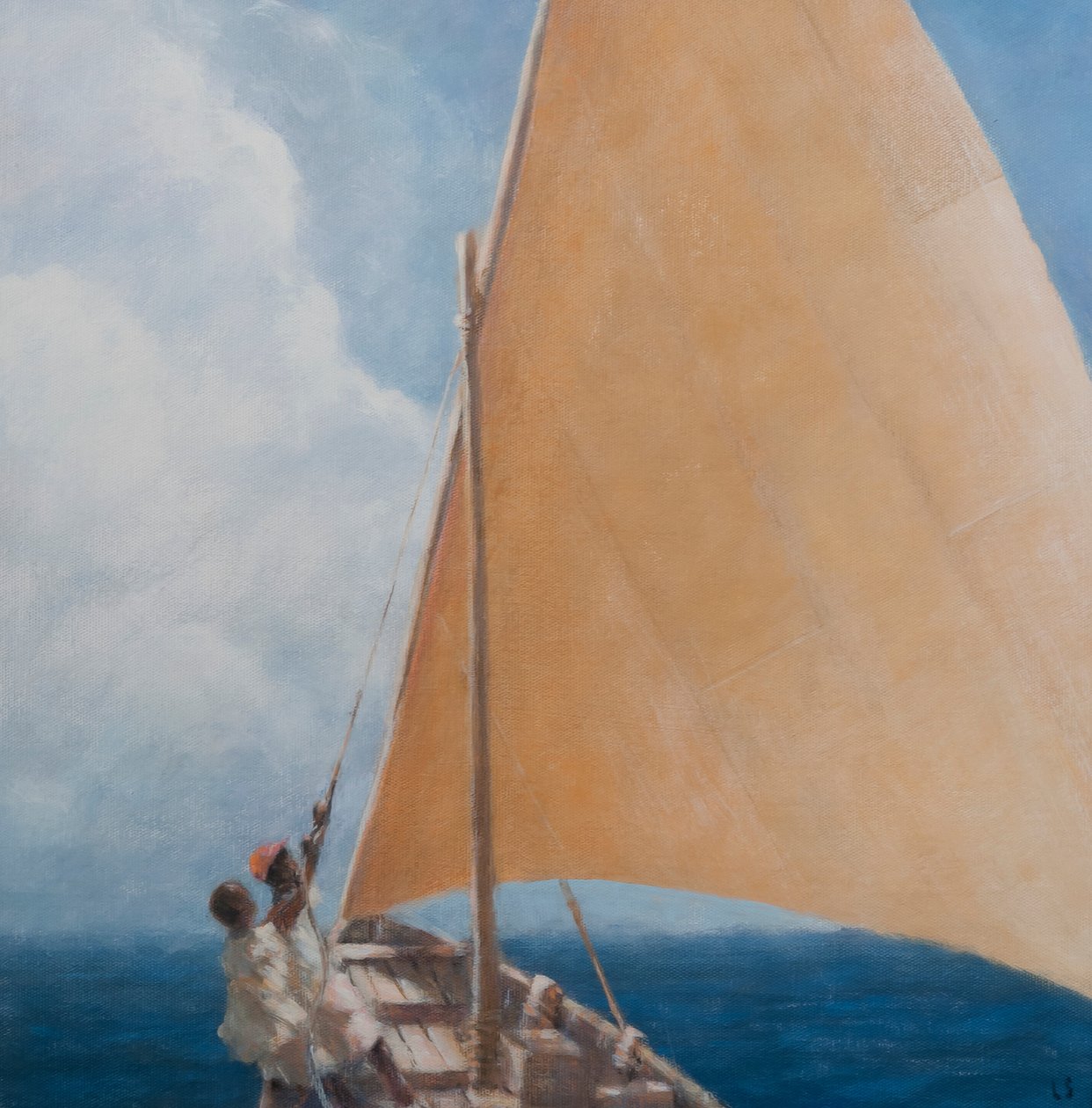 Dhow, Kilifi, 2012 (akryl na płótnie) autorstwa Lincoln Seligman
