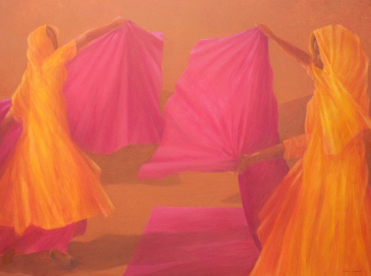 Składane saris, 2010 (akryl na płótnie) autorstwa Lincoln Seligman