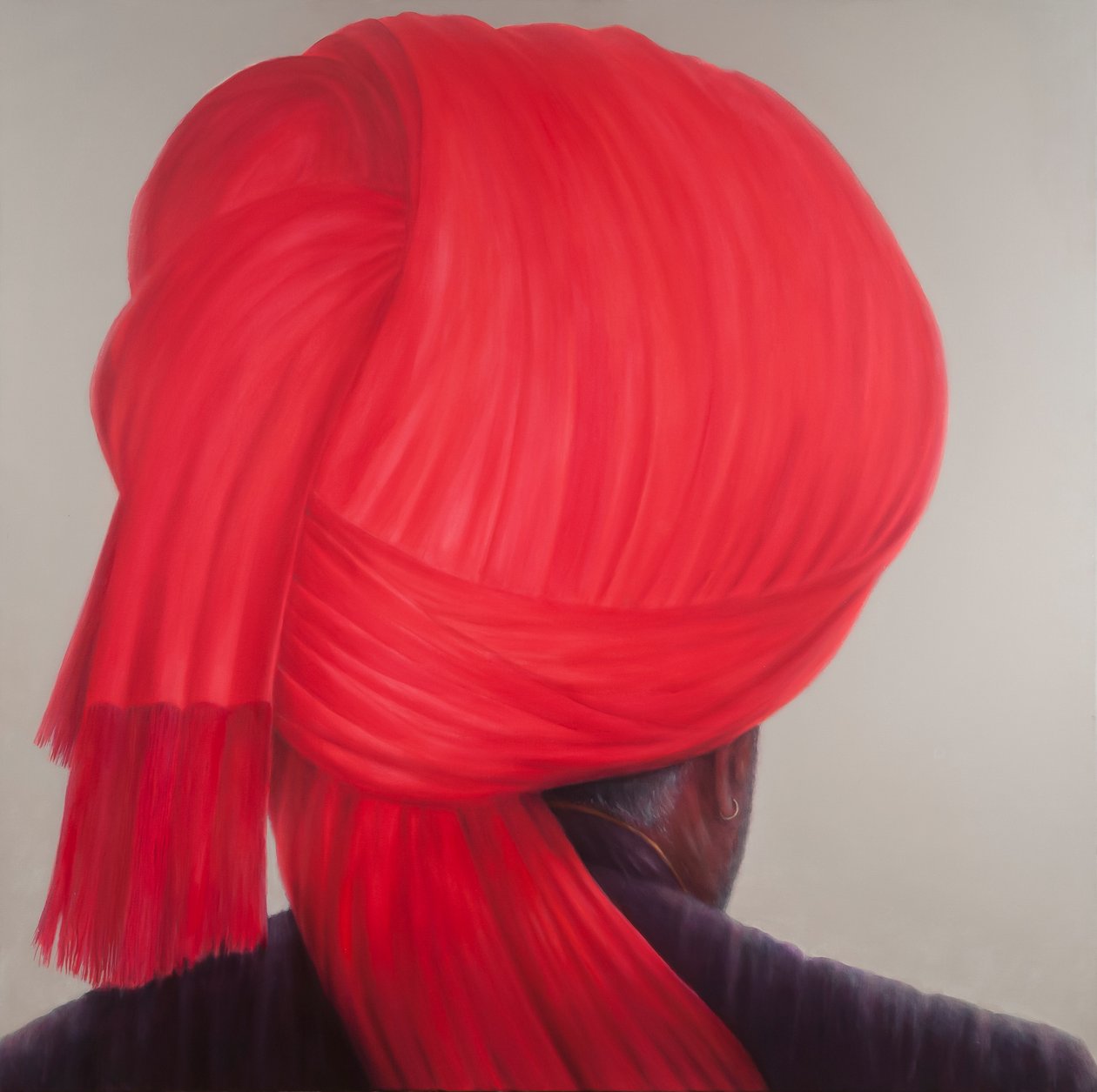 Czerwony Turban, 2012 (akryl na płótnie) autorstwa Lincoln Seligman