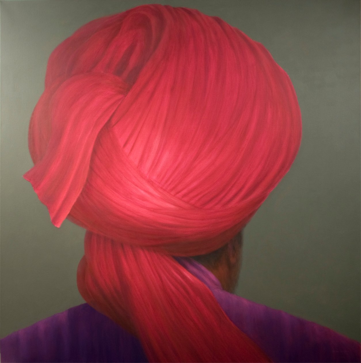 Czerwony turban, purpurowy płaszcz autorstwa Lincoln Seligman