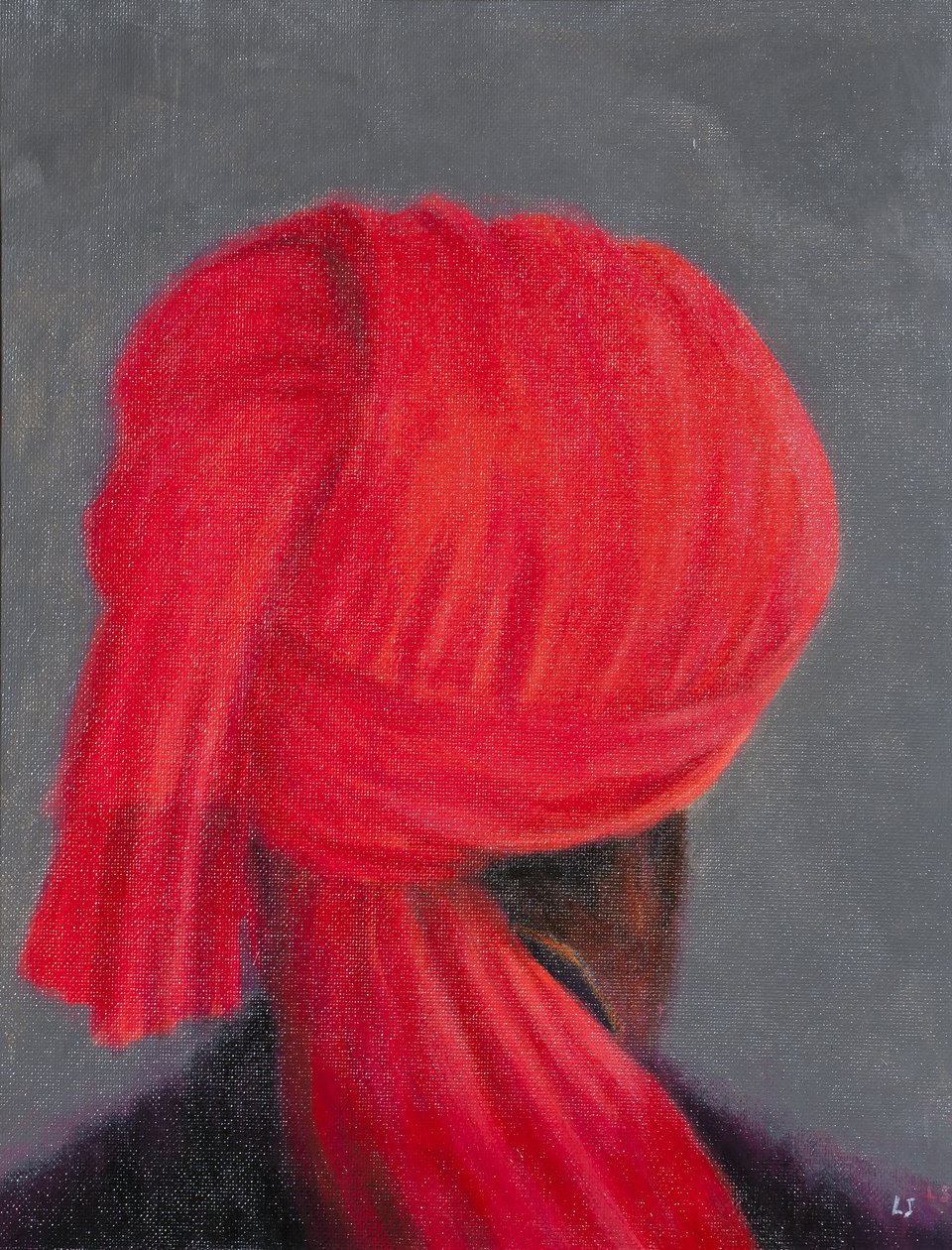 Czerwony Turban na Szarej, 2014 autorstwa Lincoln Seligman