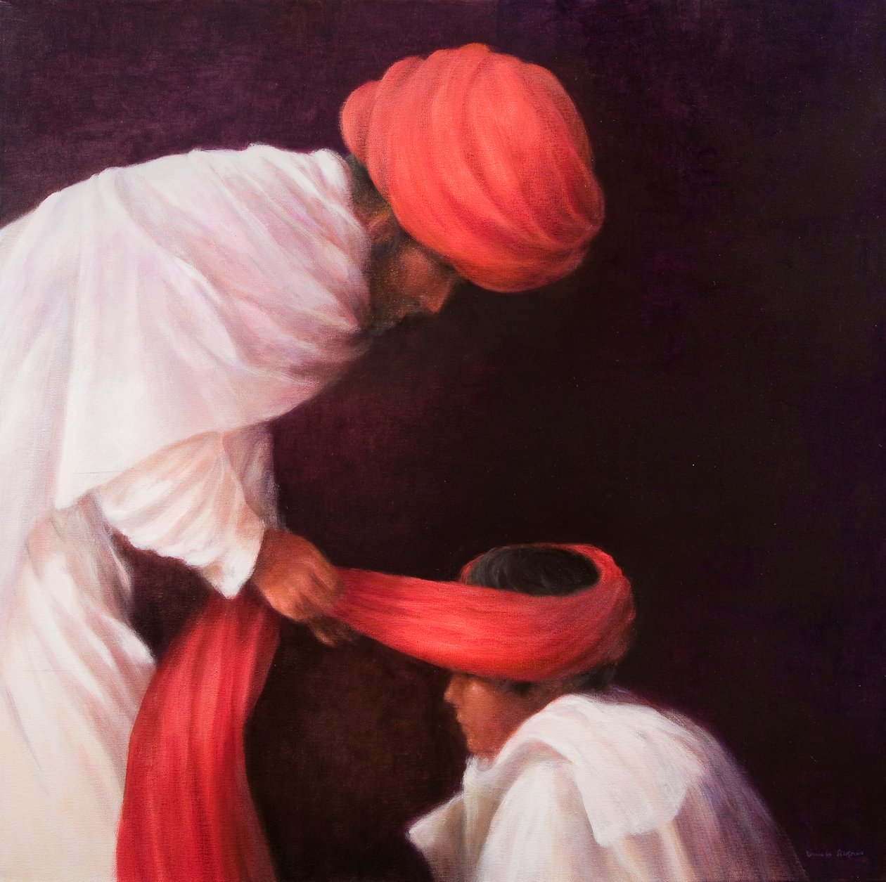 Wiązanie turbanu, 2010 (akryl na płótnie) autorstwa Lincoln Seligman