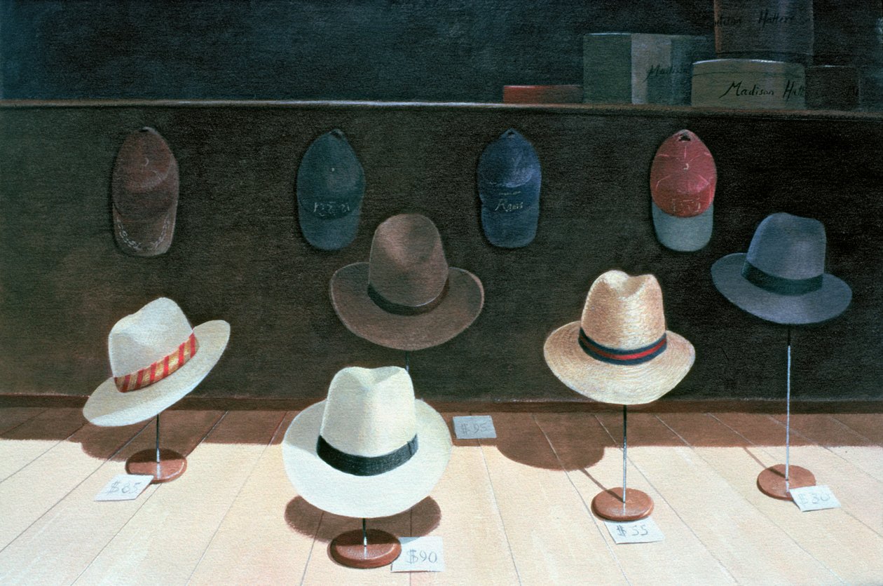 Sklep z kapeluszami, 1990 autorstwa Lincoln Seligman