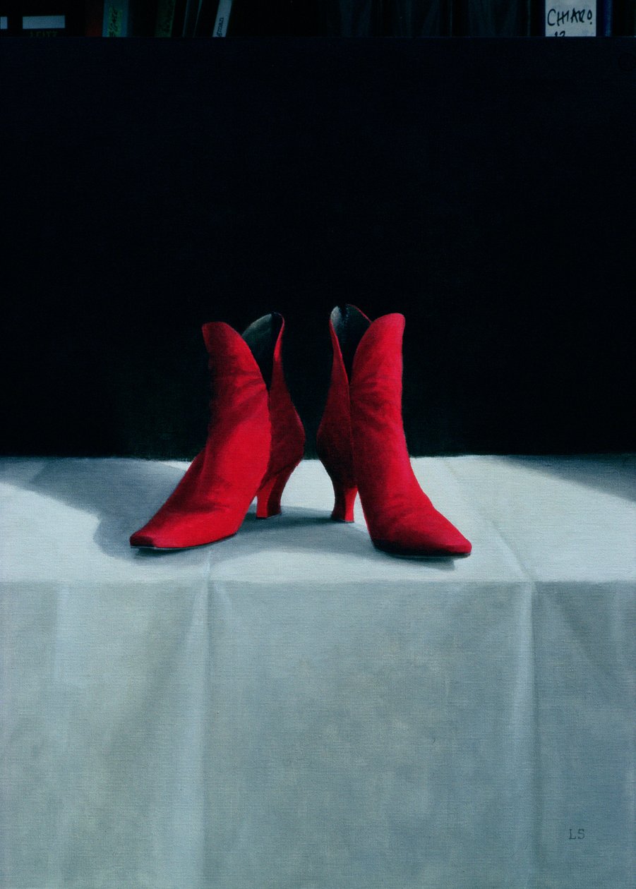 Czerwone buty, 1995 (akryl na pokładzie) autorstwa Lincoln Seligman