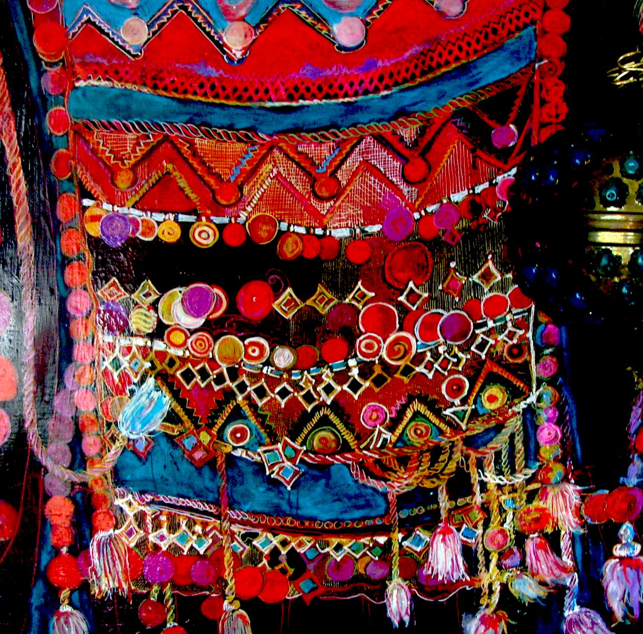 Torba etno, 2015 (mieszane, akryl, tusz, olej) autorstwa linda arthurs