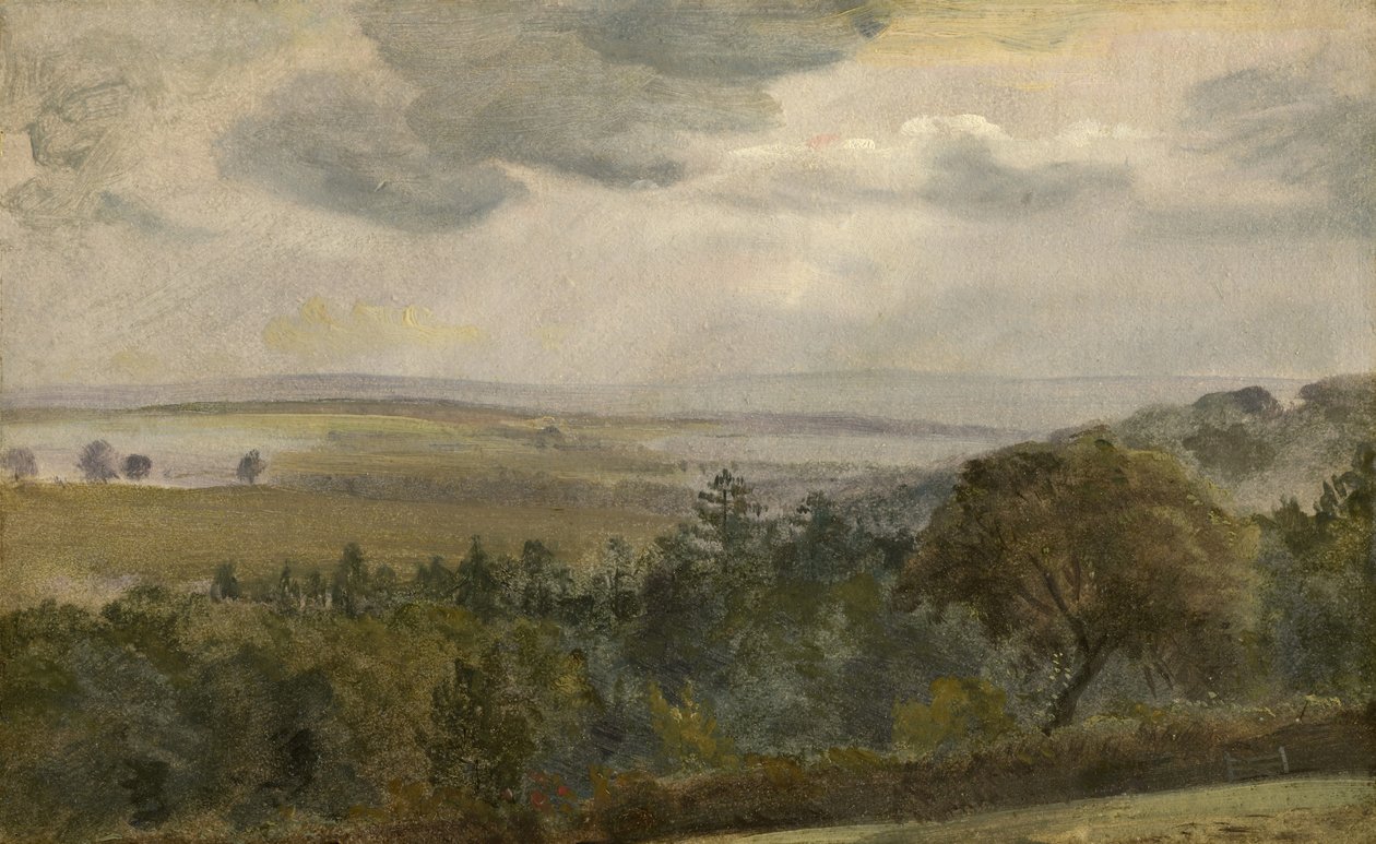 Rozległy krajobraz z chmurami, ok. 1850 autorstwa Lionel Constable