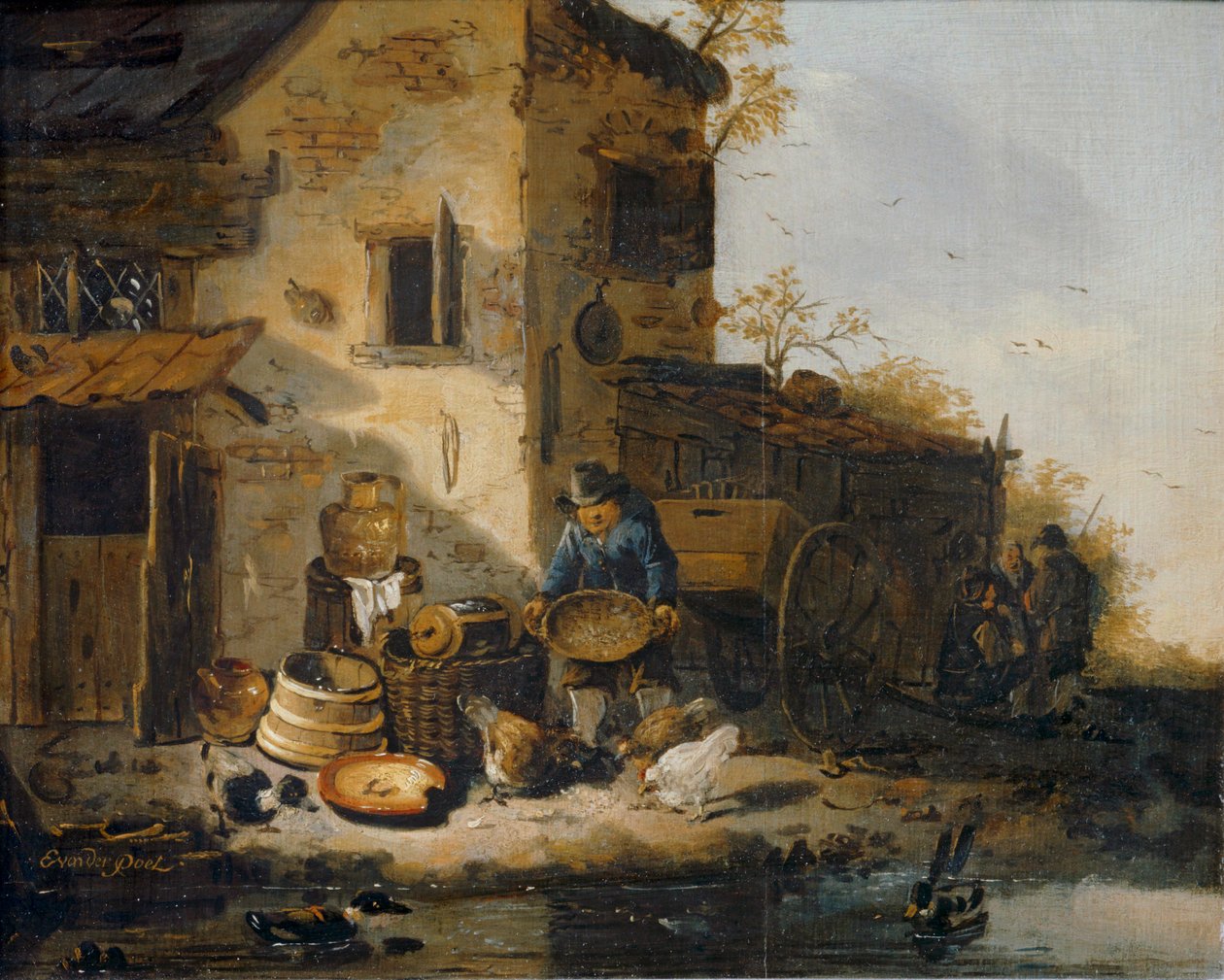Rolnik karmiący swoje kury ... autorstwa Lionel Hamilton Renwick
