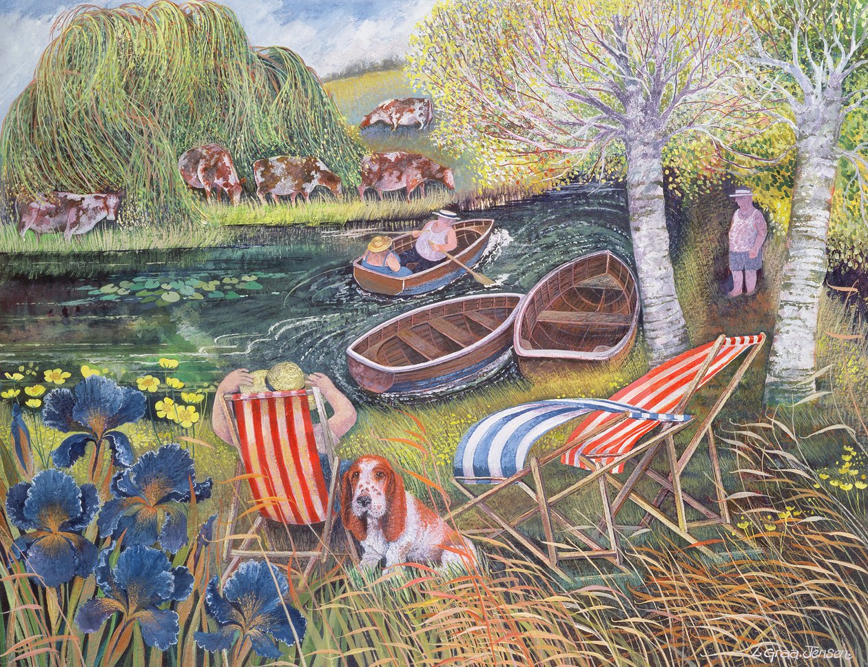 Breezy River, 1995 (tusz akrylowy, gwasz) autorstwa Lisa Graa Jensen
