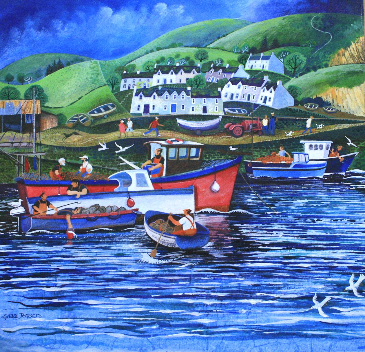 Lądowanie, 2010, (akryl na papierze) autorstwa Lisa Graa Jensen
