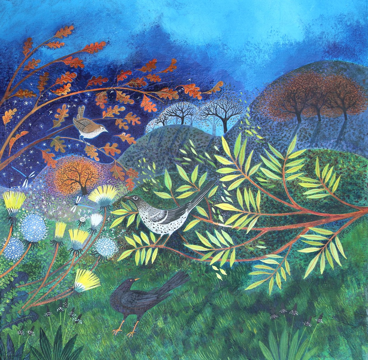 Leaf Fall, 2023 (akryl na płótnie) autorstwa Lisa Graa Jensen