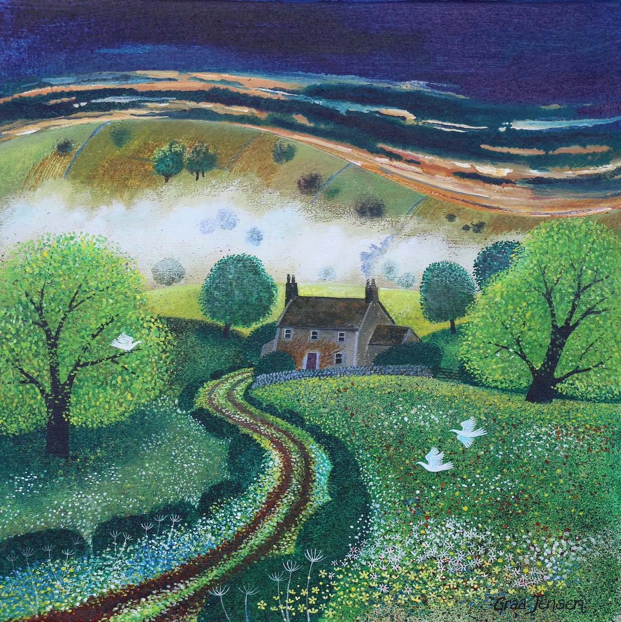 Smoky Valley, 2024 (akryl na płótnie) autorstwa Lisa Graa Jensen