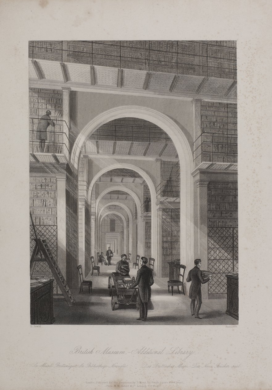Muzeum Brytyjskie, Holborn, c.1850 (grafika) autorstwa Llewellyn (after) Jewitt