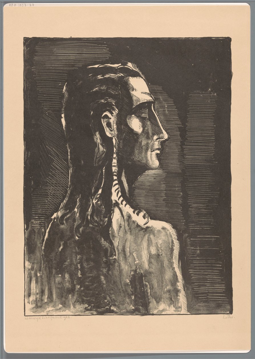 Postać z zamkniętymi oczami autorstwa Lodewijk Schelfhout (signed by artist)