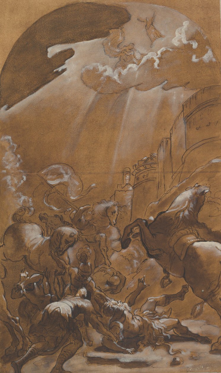 Nawrócenie św. Pawła, ca. 1587-89. autorstwa Lodovico Carracci