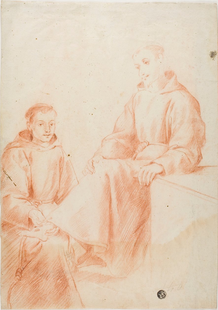 Dwóch mnichów autorstwa Lodovico Carracci