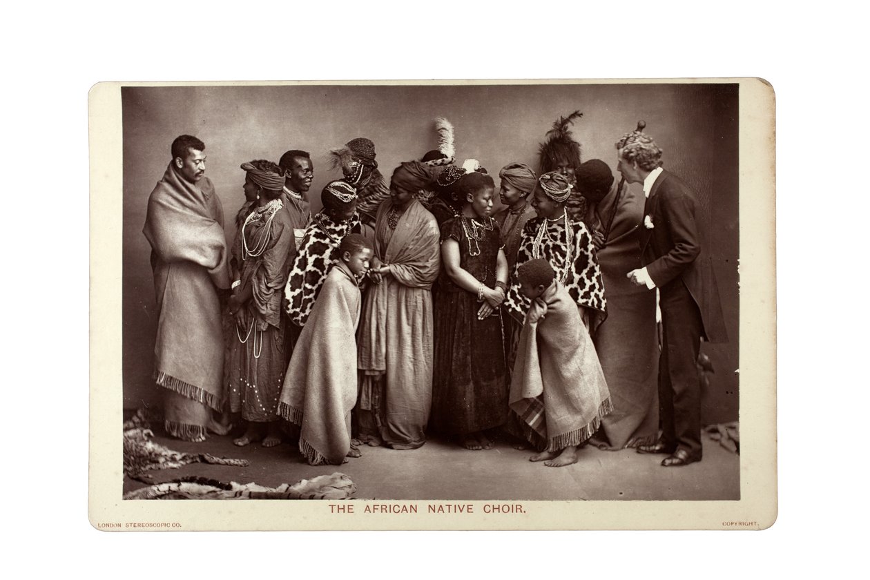The African Native Choir, Londyn, ok.1892 (druk węglowy) autorstwa London Stereoscopic Company