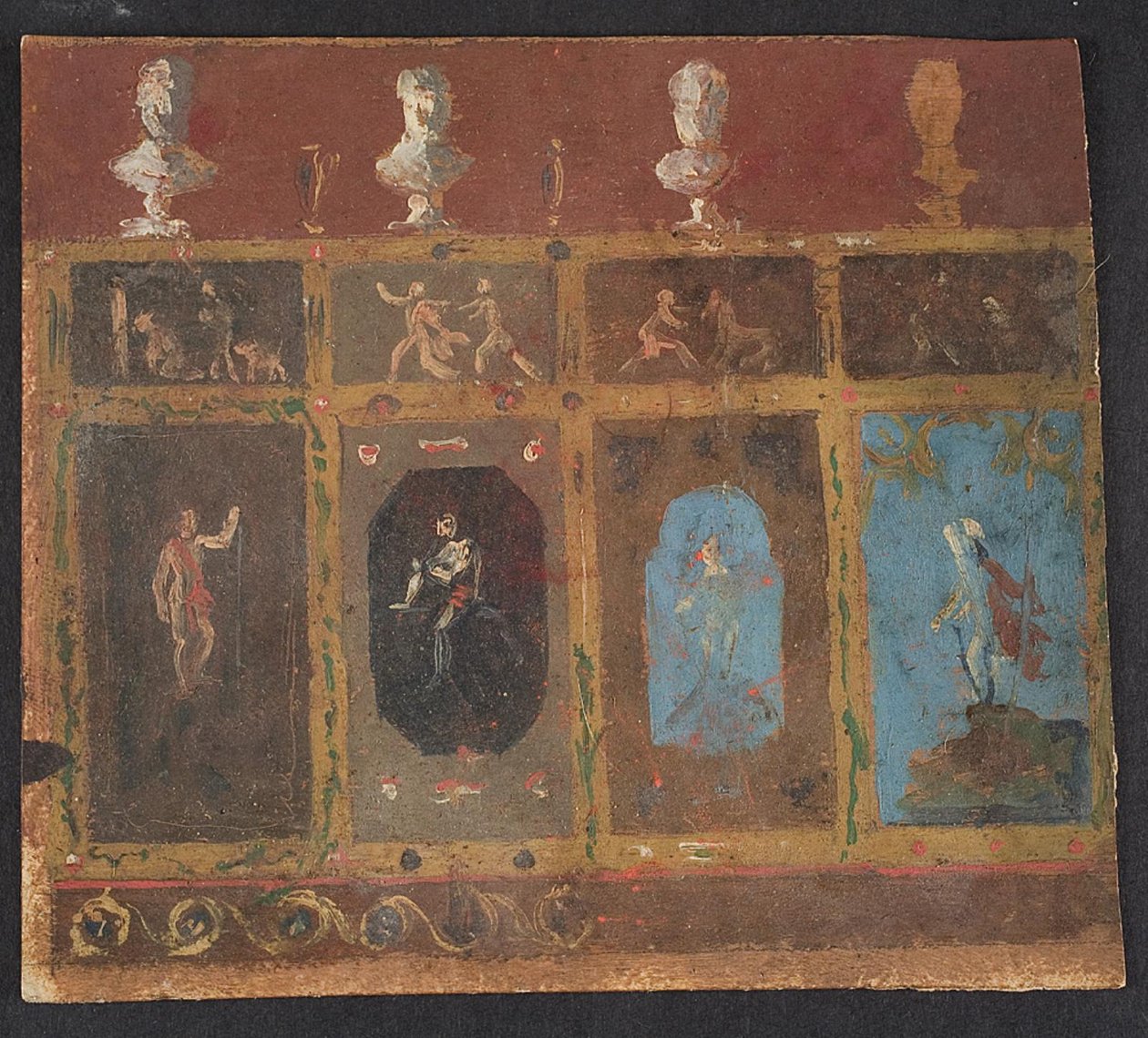 Dekoracje ścienne dla Valhøj 1838/1839 autorstwa Lorenz Frølich