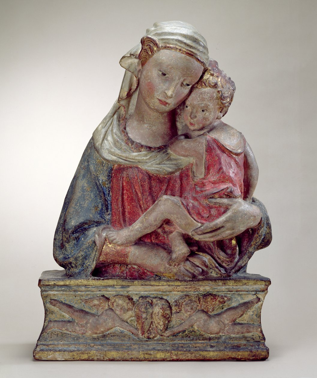 Madonna z Dzieciątkiem (malowana terakota) autorstwa Lorenzo Ghiberti