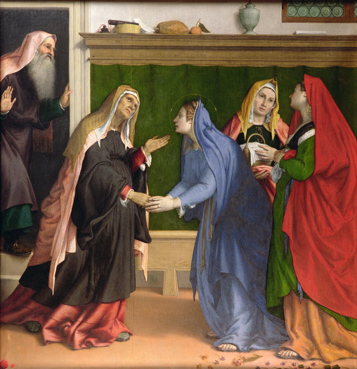 Nawiedzenie, ok. 1530-35, szczegół z 81262 autorstwa Lorenzo Lotto