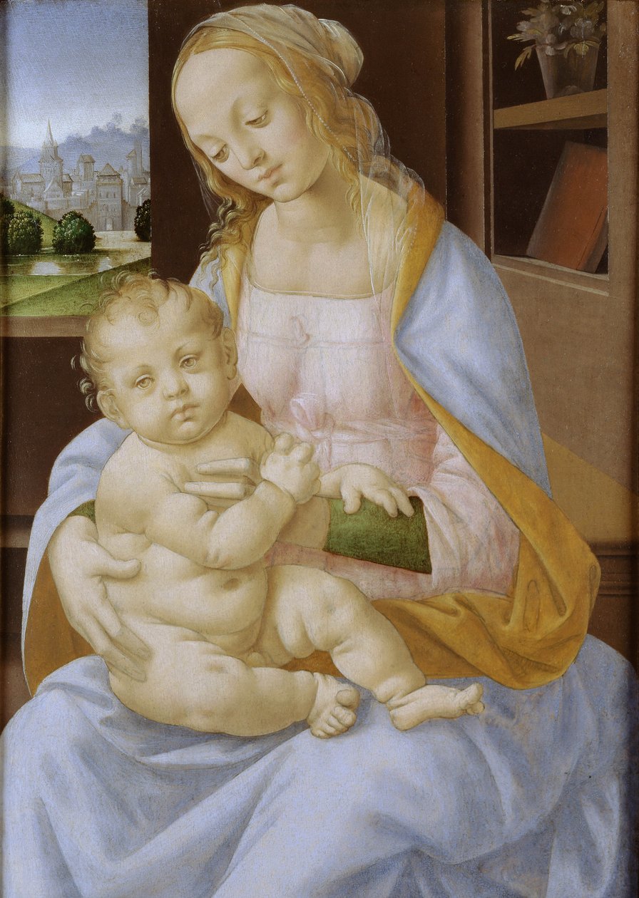Dziewica z Dzieciątkiem, XV-XVI w. (olej i tempera na desce) autorstwa Lorenzo di Credi