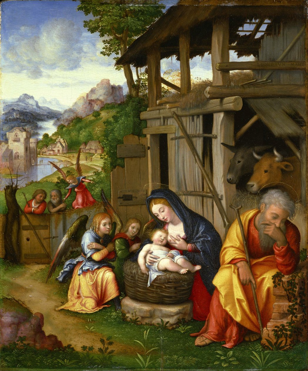 Narodzenia, ok. 1515 autorstwa Lorenzo Leonbruno