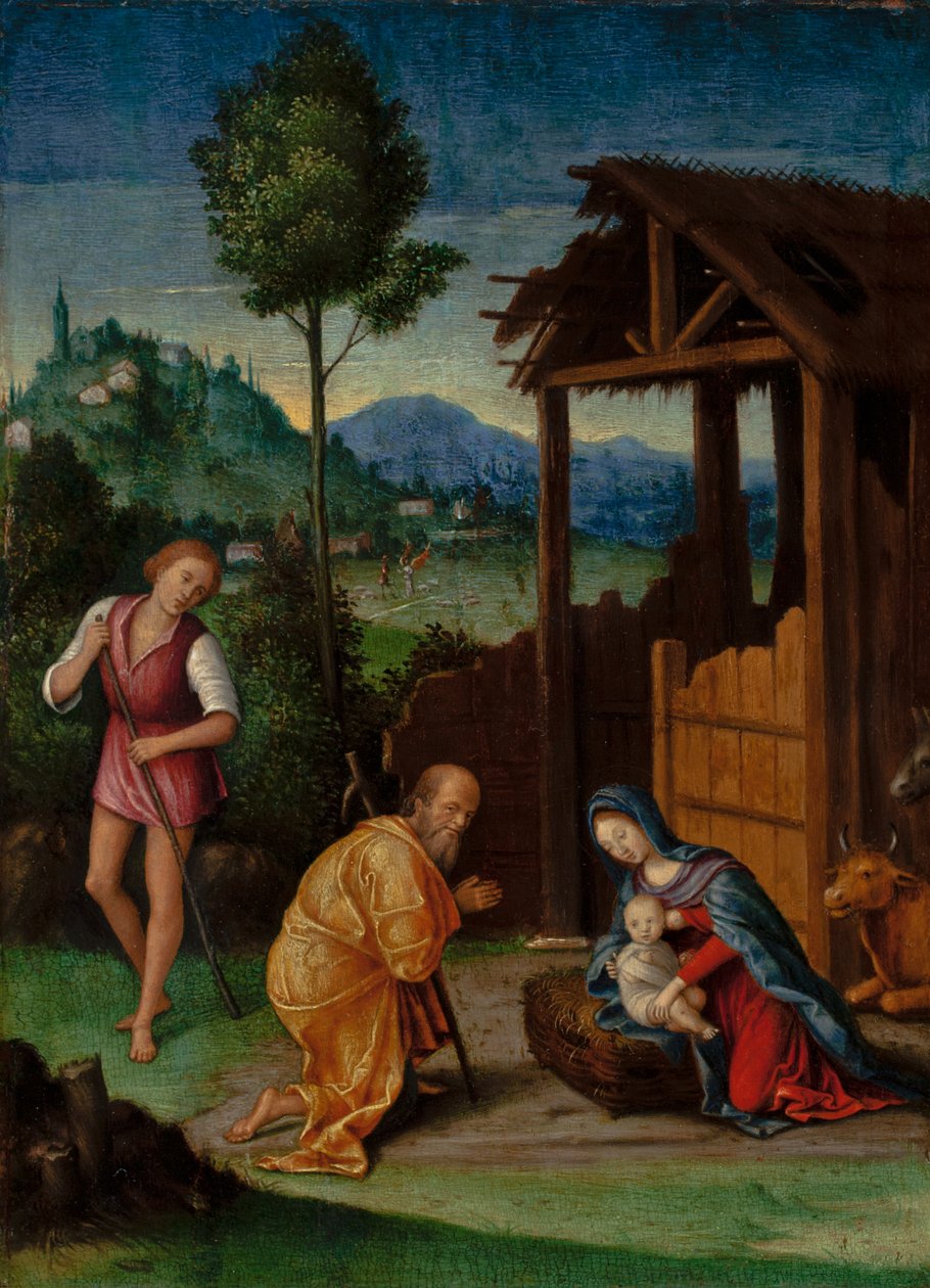 Adoracja pasterzy autorstwa Lorenzo Leonbruno