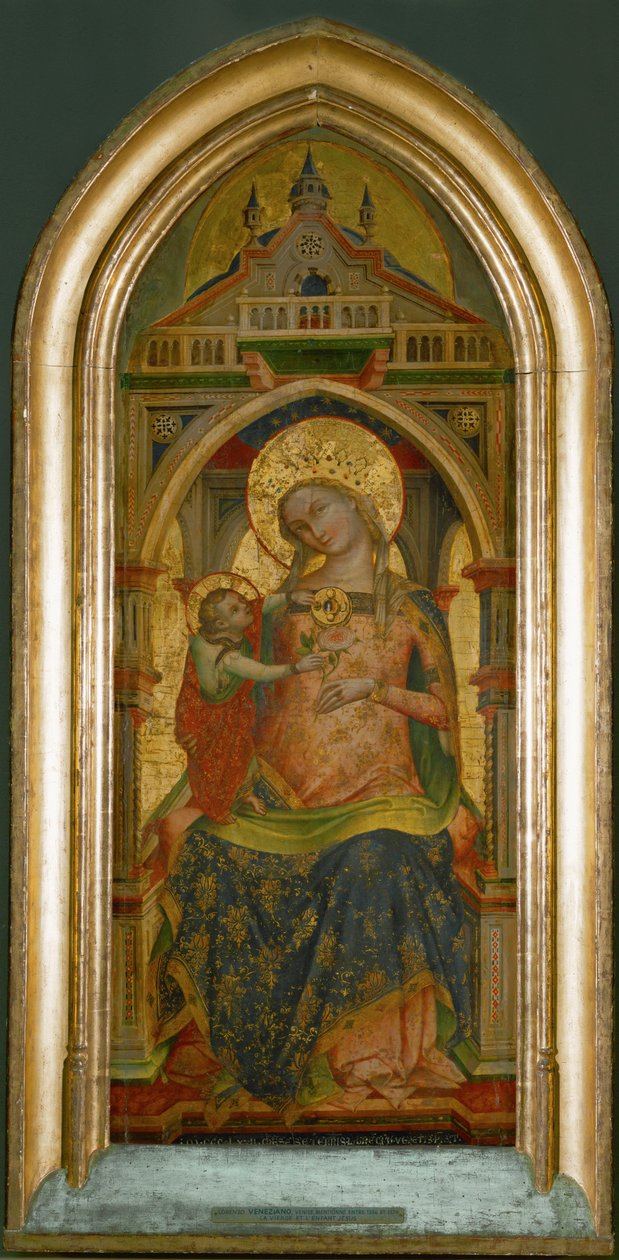 Madonna z Dzieciątkiem, złoty ... autorstwa Lorenzo Veneziano