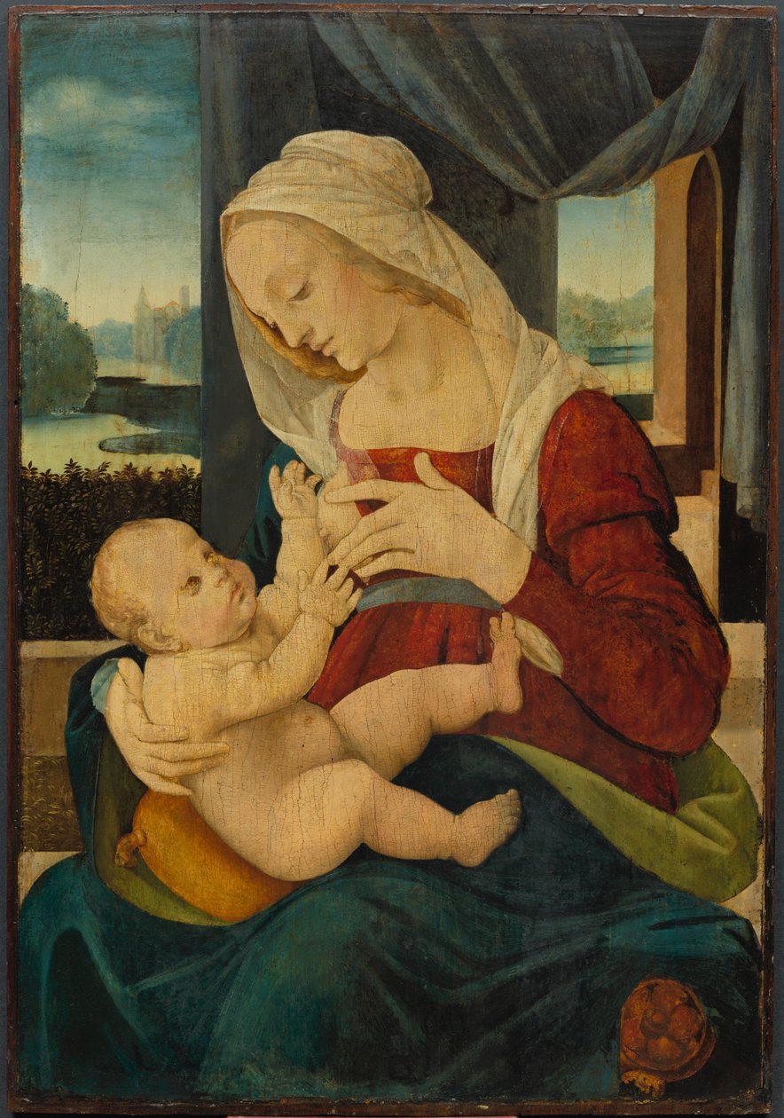 Dziewica z Dzieciątkiem, XV wieku. autorstwa Lorenzo di Credi