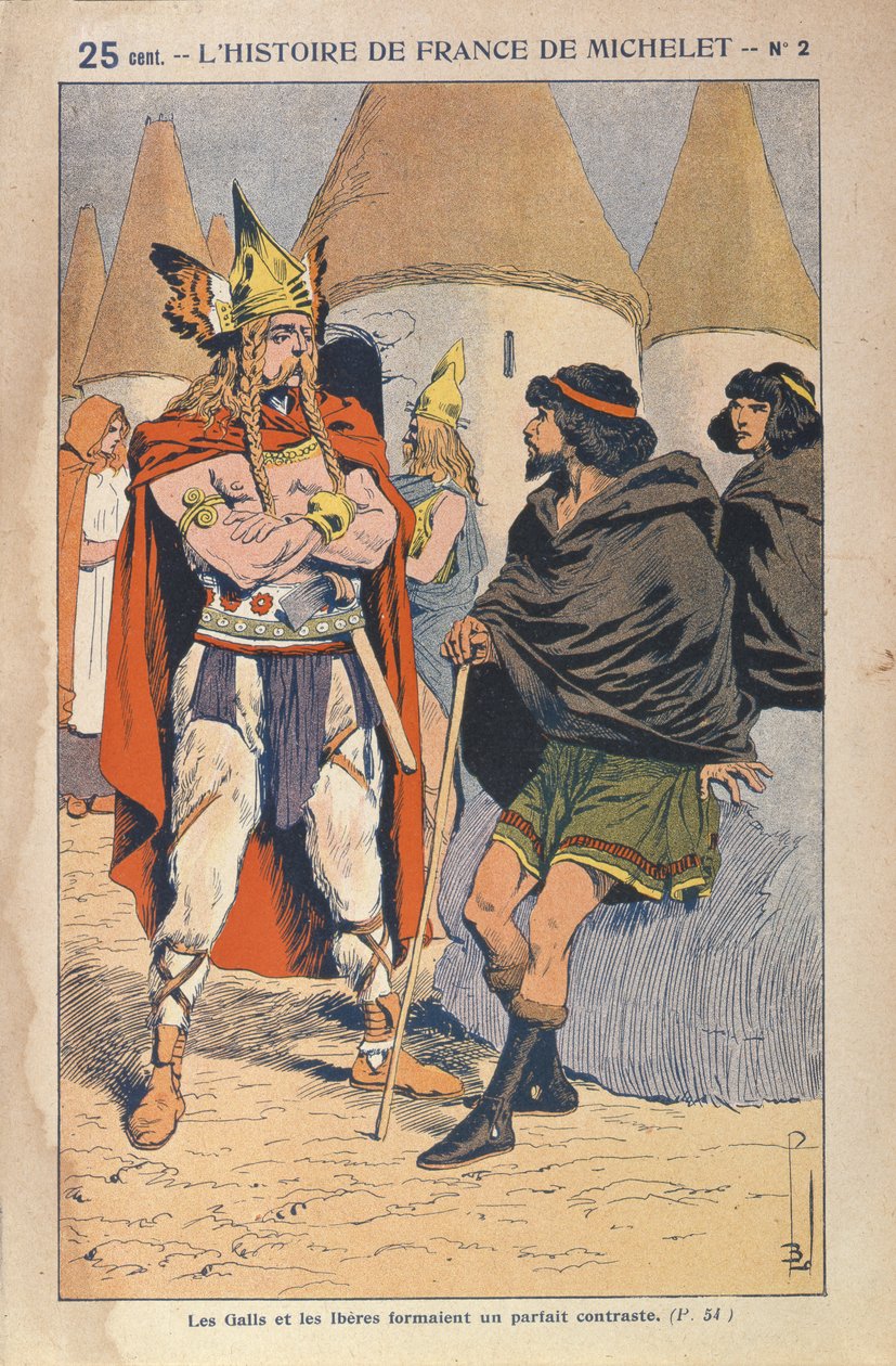 Galowie i Iberowie, ilustracja z Histoire de France autorstwa Julesa Micheleta (1798-1874) c.1900 autorstwa Louis Charles Bombled